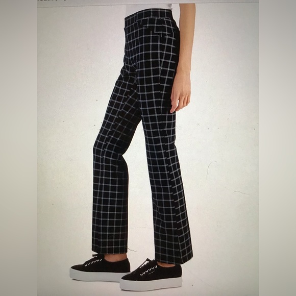 NWT Women’s Plaid Ponté-Knit Boot-Cut Pull-On Pants - Picture 3 of 16